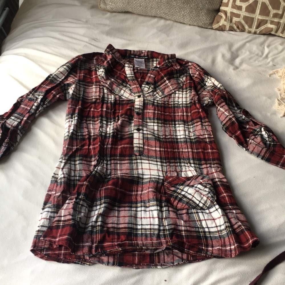Flannel top/short dress